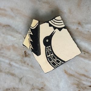 Artsy Vintage Ceramic Bird Brooch